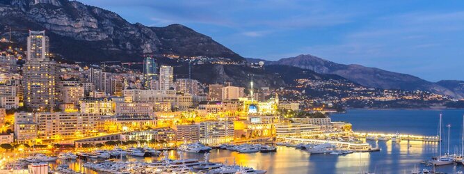 Wellness Urlaub Monaco - Genießen Sie die Fahrt Ihres Lebens am Steuer eines feurigen Lamborghini oder rassigen Ferrari. Starten Sie Ihre Spritztour in Monaco und lassen Sie das Fürstentum unter den vielen bewundernden Blicken der Passanten hinter sich. Cruisen Sie auf den wunderschönen Küstenstraßen der Côte d’Azur und den herrlichen Panoramastraßen über und um Monaco. Erleben Sie die unbeschreibliche Erotik dieses berauschenden Fahrgefühls, spüren Sie die Power & Kraft und das satte Brummen & Vibrieren der Motoren. Erkunden Sie als Pilot oder Co-Pilot in einem dieser legendären Supersportwagen einen Abschnitt der weltberühmten Formel-1-Rennstrecke in Monaco. Nehmen Sie als Erinnerung an diese Challenge ein persönliches Video oder Zertifikat mit nach Hause. Die beliebtesten Orte für Ferien in Monaco, locken mit besten Angebote für Hotels und Ferienunterkünfte mit Werbeaktionen, Rabatten, Sonderangebote für Monaco.